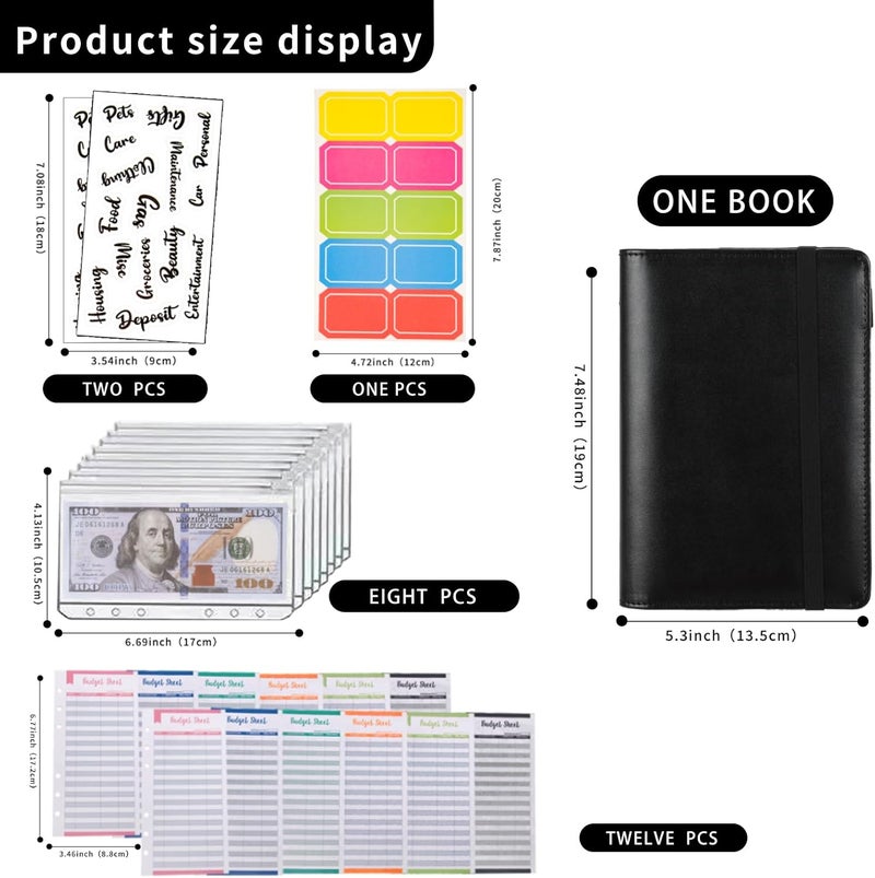 NICOOTHBudget Binder Cash Envelopes A6 Money Saving Binder with Zipper envelopes (A6black) - Image 2